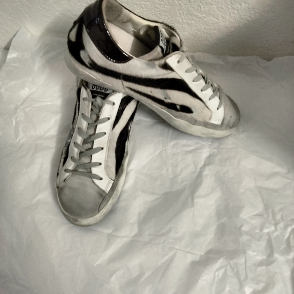 GOLDEN GOOSE GENIUNE CALF HAIR SIZE 38 ZEBRA PRINT - Picture 6 of 16